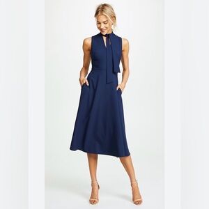 Black Halo Pacific Blue Tie Neck Dress Size 2 NWT